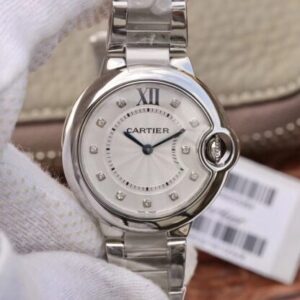 Ballon Bleu De Cartier 33mm V6 Factory White Dial JF Replica Watches - JF Replica
