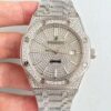 Audemars Piguet Royal Oak 15400.OR Full Diamond White Dial JF Replica Watches - JF Replica