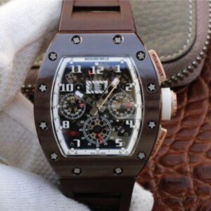 Richard Mille Chronograph RM011 KV Factory Brown Crystal Dial JF Replica Watches - JF Replica