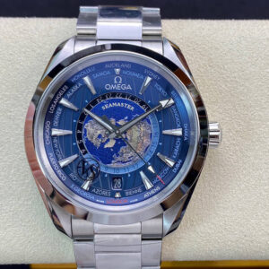 Omega Seamaster Aqua Terra GMT Worldtimer 220.10.43.22.03.001 VS Factory Blue Dial JF Replica Watches - JF Replica