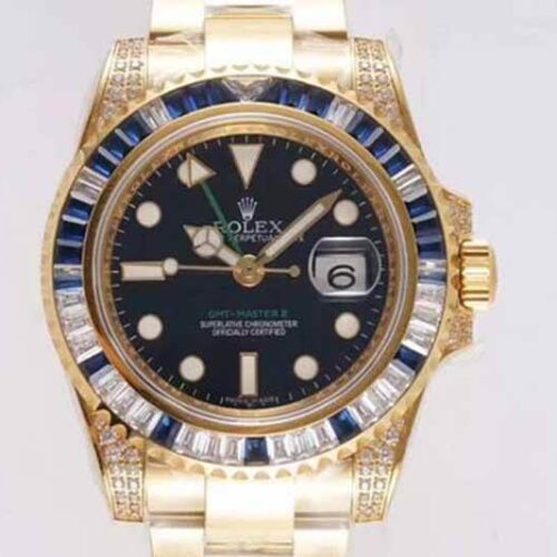 Rolex GMT Master II 116758 SAru ROF Factory Blue White Diamond JF Replica Watches - JF Replica