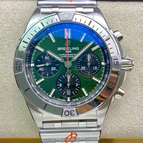 Breitling Chronomat AB01343A1L1A1 GF Factory Green Dial JF Replica Watches - JF Replica