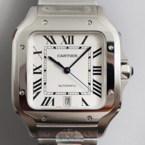 Cartier Santos WSSA0009 BV Factory White Dial JF Replica Watches - JF Replica