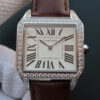 Cartier Santos WH100651 V6 Factory Brown Strap JF Replica Watches - JF Replica