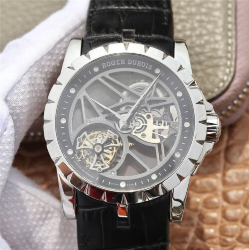 Roger Dubuis Excalibur RDDBEX0260 JB Factory Black Leather Strap JF Replica Watches - JF Replica