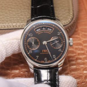 IWC Portugieser Pisa Version YL Factory Black Leather Dial JF Replica Watches - JF Replica