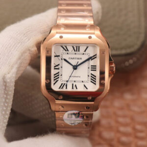 Cartier De Santos WSSA0010 BV Factory 18K Rose Gold JF Replica Watches - JF Replica