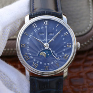 Blancpain Villeret 6654-1529-55B OM Factory V2 Blue Leather Strap JF Replica Watches - JF Replica