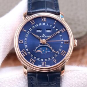Blancpain Villeret 6654-3640-55 OM Factory V3 Blue Strap JF Replica Watches - JF Replica