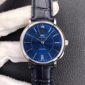 IWC Portofino Moon Phase IW459402 MKS Factory Blue Leather Strap JF Replica Watches - JF Replica