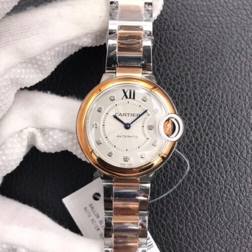 Ballon Bleu De Cartier 28MM V6 Factory V8 Silver Dial JF Replica Watches - JF Replica