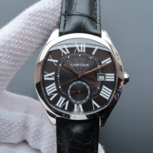 Drive De Cartier WSNM0009 V6 Factory Black Leather Dial JF Replica Watches - JF Replica
