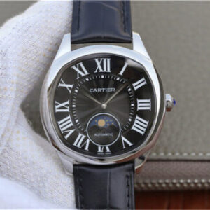 Drive De Cartier Moonphase WGNM0009 Black Leather Strap JF Replica Watches - JF Replica