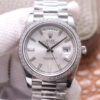Rolex Day Date M228349RBR-0001 EW Factory Silver Diamond-Set Bezel JF Replica Watches - JF Replica