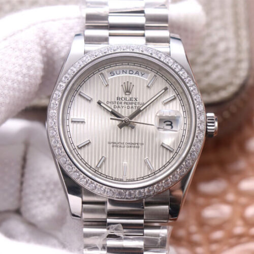 Rolex Day Date M228349RBR-0007 EW Factory Diamond Bezel JF Replica Watches - JF Replica