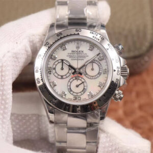 Rolex Daytona Cosmograph 116520-78590 JH Factory White Diamond Dial JF Replica Watches - JF Replica