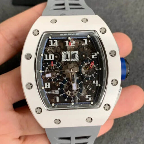 Richard Mille RM-011 KV Factory Gray Strap JF Replica Watches - JF Replica