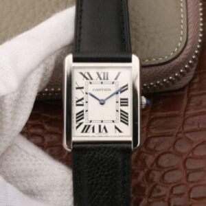 Cartier Tank WSTA0028 K11 Factory Black Strap JF Replica Watches - JF Replica