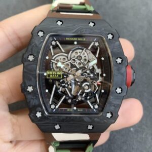 Richard Mille RM35-02 KV Factory Carbon Fiber Rubber Strap JF Replica Watches - JF Replica