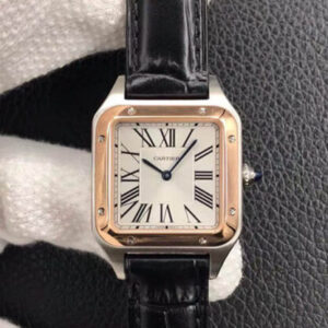Cartier Santos W2SA0012 Ladies Black Leather Strap JF Replica Watches - JF Replica