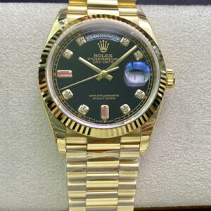 Rolex Day Date 118208 EW Factory Diamond Black Dial JF Replica Watches - JF Replica