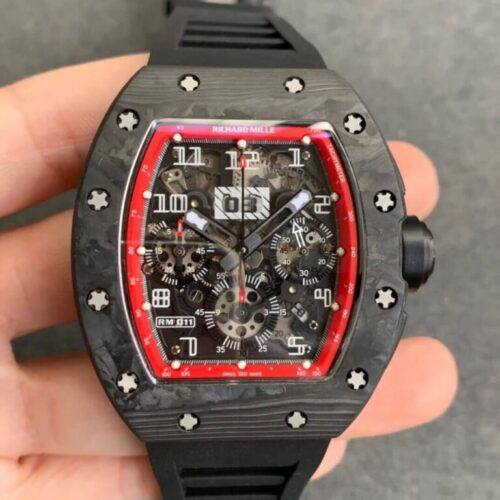 Richard Mille RM011 KV Factory Black Carbon Fiber Case JF Replica Watches - JF Replica