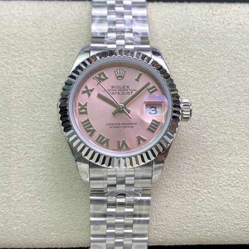 Rolex Datejust M279174-0017 28MM EW Factory Stainless Steel Pink Dial JF Replica Watches - JF Replica