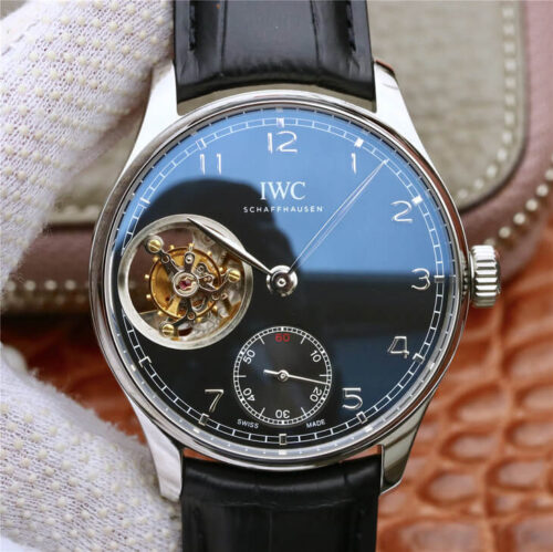 IWC Portuguese Tourbillon ZF Factory Black Leather Strap JF Replica Watches - JF Replica
