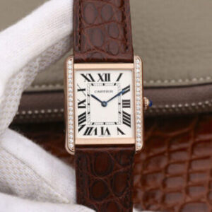 Cartier Tank WT200005 K11 Factory Brown Leather Strap JF Replica Watches - JF Replica