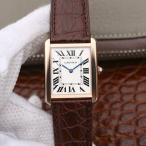 Cartier Tank W5200025 K11 Factory Brown Strap JF Replica Watches - JF Replica
