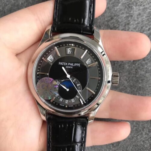 Patek Philippe Complications 5205G-010 GR Factory Black Leather Strap JF Replica Watches - JF Replica