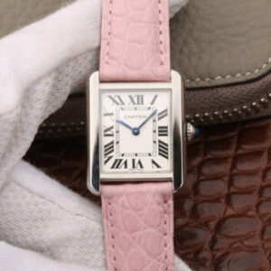 Cartier Tank Ladies K11 Factory Pink Strap JF Replica Watches - JF Replica