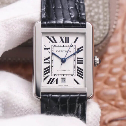 Cartier Tank WSTA0029 V9 Factory White Dial JF Replica Watches - JF Replica