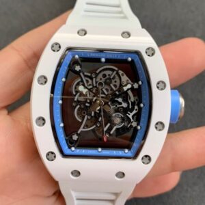 Richard Mille RM055 KV Factory V2 White Rubber Strap JF Replica Watches - JF Replica
