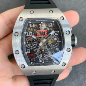 Richard Mille RM011 KV Factory Black Rubber Strap JF Replica Watches - JF Replica