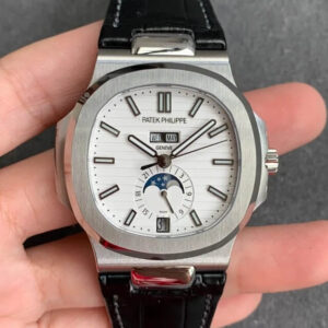 Patek Philippe Nautilus 5726/1A-010 GR Factory Black Leather Strap JF Replica Watches - JF Replica