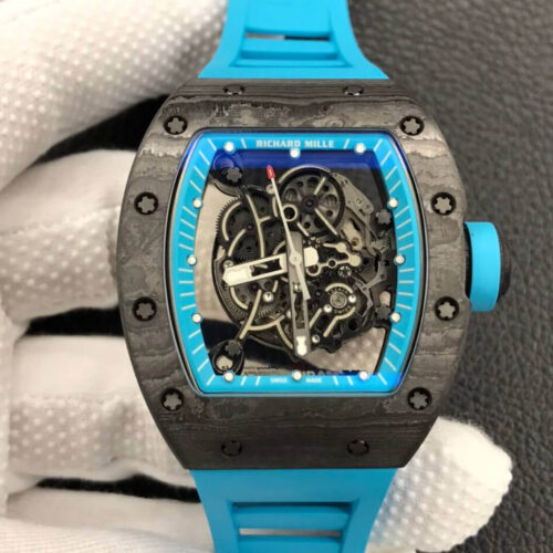 Richard Mille RM055 ZF Factory Blue Rubber Strap Skeleton Dial JF Replica Watches - JF Replica