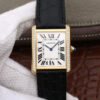 Cartier Tank Ladies K11 Factory Black Leather Strap JF Replica Watches - JF Replica