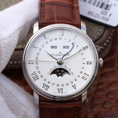 Blancpain Villeret 6654 OM Factory V2 Leather Strap JF Replica Watches - JF Replica