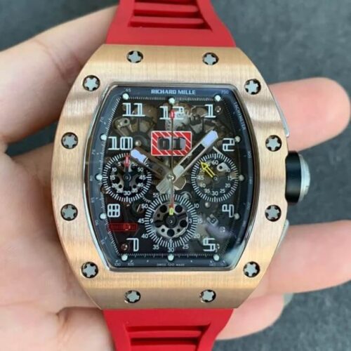 Richard Mille RM011 KV Factory Red Strap JF Replica Watches - JF Replica