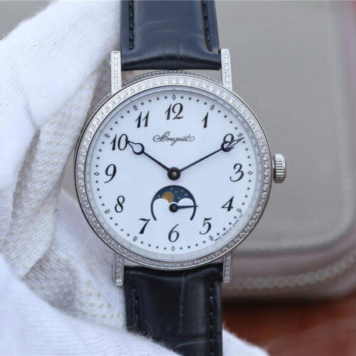 Breguet Classique Moonphase 9088BB/29/964/DD0D TW Factory Diamond-Set Bezel Watches - JF Replica