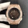 Hublot Big Bang WWF Factory Gold Full Diamond Black Strap JF Replica Watches - JF Replica