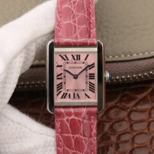 Cartier Tank W5200000 Ladies K11 Factory Pink Strap JF Replica Watches - JF Replica