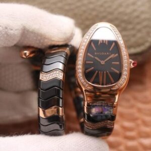 Bvlgari Serpenti BV Factory Rose Gold Black Dial JF Replica Watches - JF Replica