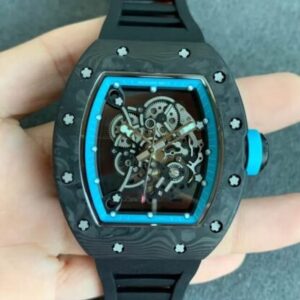 Richard Mille RM055 KV Factory V2 Black Carbon Fiber Skeleton Dial JF Replica Watches - JF Replica