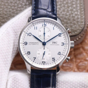 IWC Portugieser IW371605 ZF Factory Blue Leather Strap JF Replica Watches - JF Replica