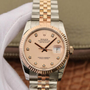 Rolex Datejust 116231 36MM GM Factory Diamond-set Pink Dial JF Replica Watches - JF Replica