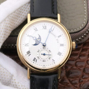 Breguet Classique Moonphase 4396 Yellow Gold Case Leather Strap JF Replica Watches - JF Replica