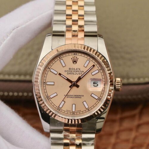 Rolex Datejust 116231 36MM GM Factory Rose Gold Pink Dial JF Replica Watches - JF Replica