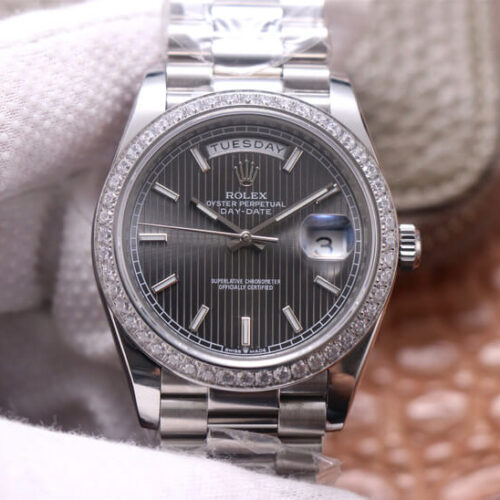 Rolex Day Date M228349RBR-0008 EW Factory Diamond-Set Bezel JF Replica Watches - JF Replica